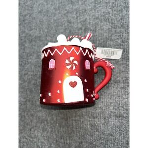 Holiday Lane Christmas Cheer Red & White Coffee Cup‎ Ornament Holiday